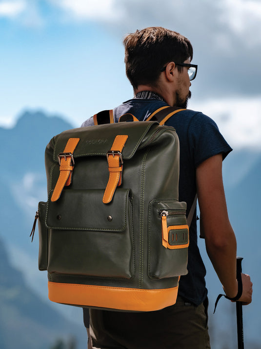 Stylish Leather Unisex Backpack - Spacious for Travel & College