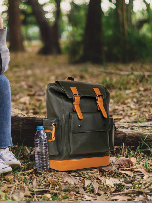 Stylish Leather Unisex Backpack - Spacious for Travel & College