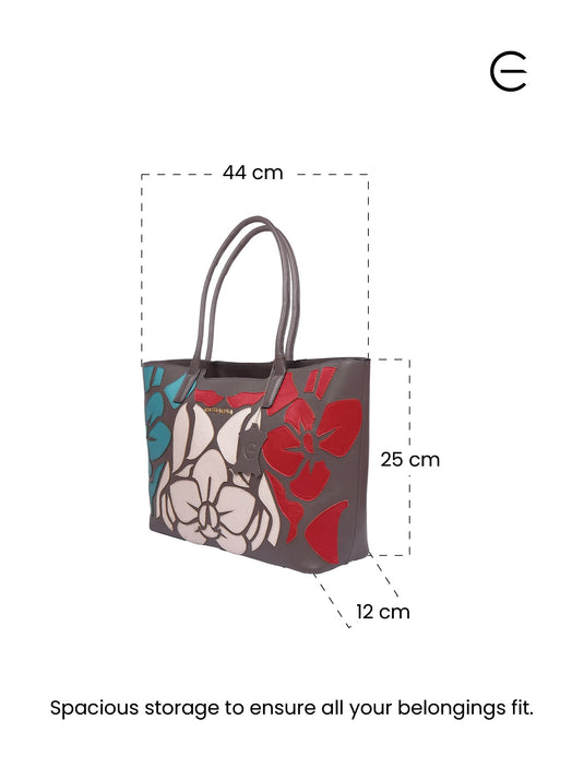 Trendy Red & Blue Cream Tote Handbag - Stand Out in Style