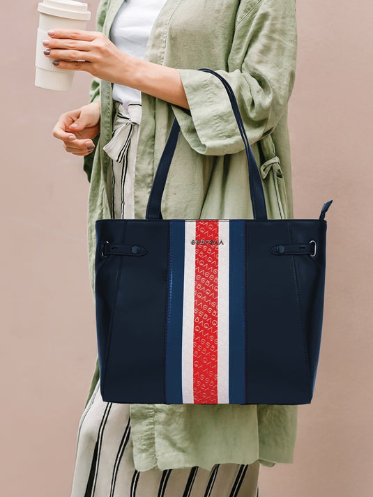 Stylish Navy Blue Tote Handbag - Perfect Blend of Fashion and Function