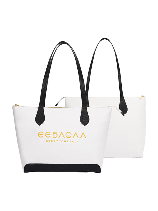 Chic White Tote Handbag - Clean & Contemporary