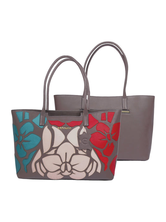 Trendy Red & Blue Cream Tote Handbag - Stand Out in Style
