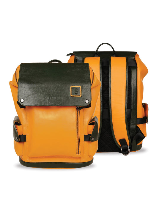 Versatile Green & Yellow Backpack - Ideal for School or Travel