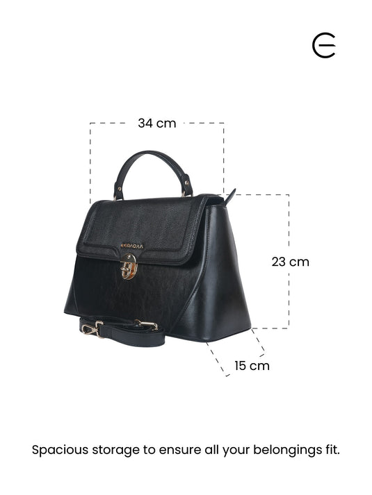Sleek Black Satchel Sling Bag - Effortlessly Stylish