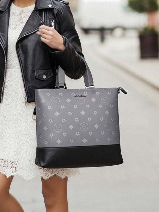 Modern Grey Tote Handbag - Perfect for Work or Play