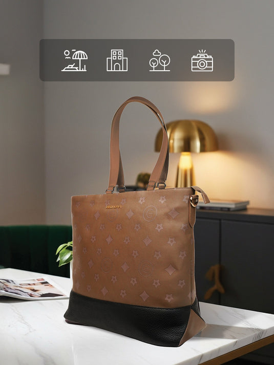 Stylish Brown Tote Handbag - Effortless Chic