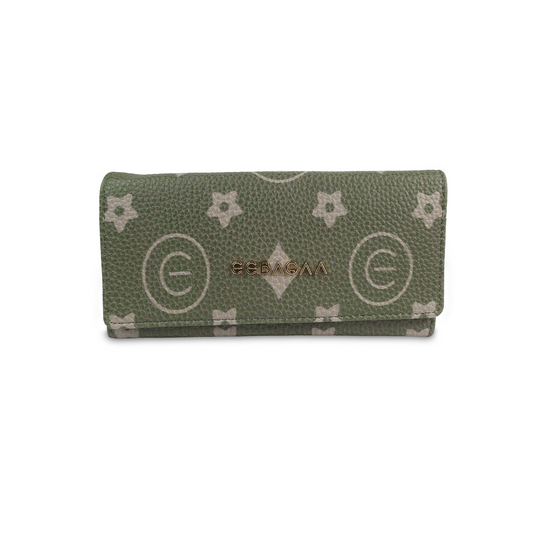 Button Closure Wallet |Green