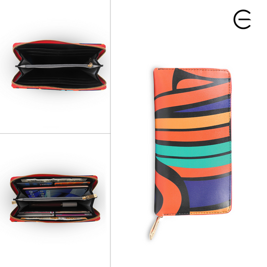Multicolor PU Zipper Wallet