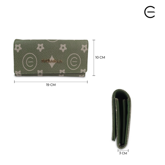 Button Closure Wallet |Green
