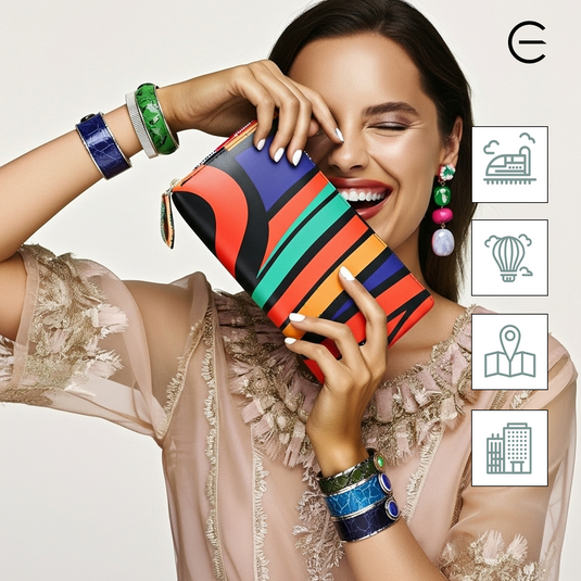 Multicolor PU Zipper Wallet