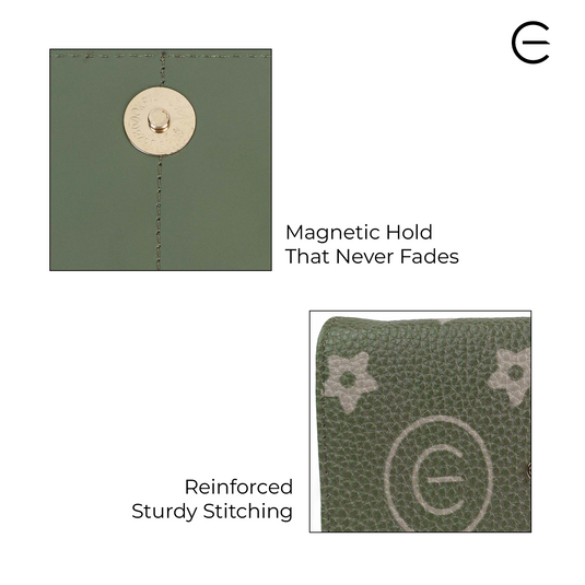 Button Closure Wallet |Green