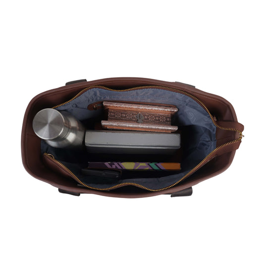 EEBAGAA LARGE BROWN TOTE BAG