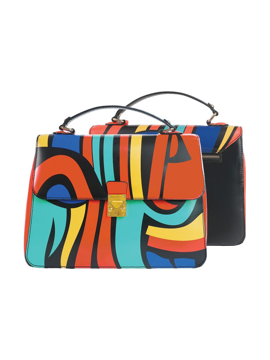 Vibrant Orange/Blue/Yellow Sling Bag - Bold & Functional