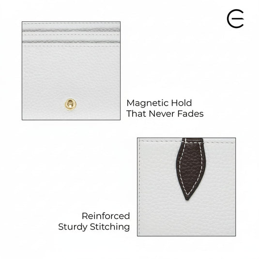 EEBAGAA White & Black PU Leather 2-Fold Wallet Elegant Contrast Design
