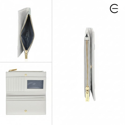 EEBAGAA White & Black PU Leather 2-Fold Wallet Elegant Contrast Design