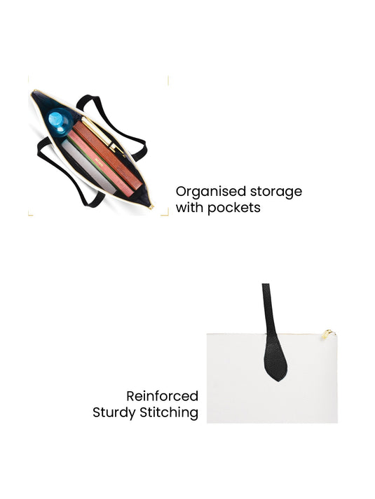 Chic White Tote Handbag - Clean & Contemporary