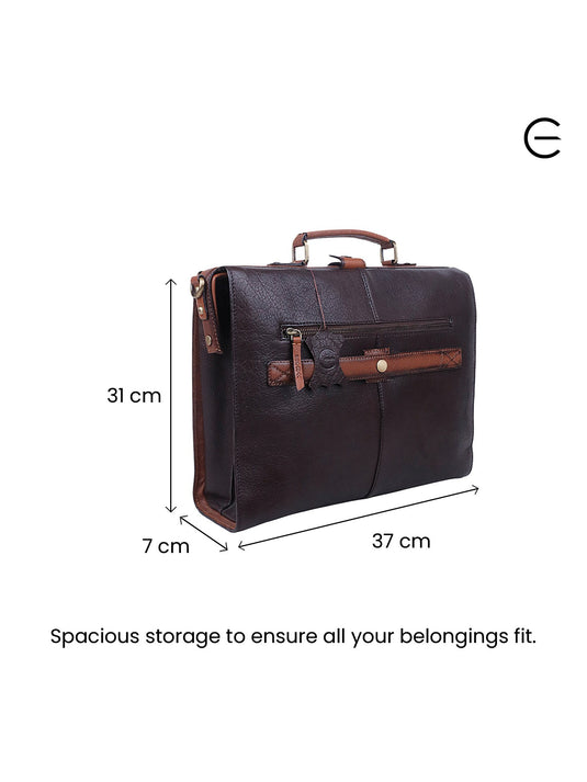Elegant Dark Brown Laptop Bag - Sophisticated & Durable