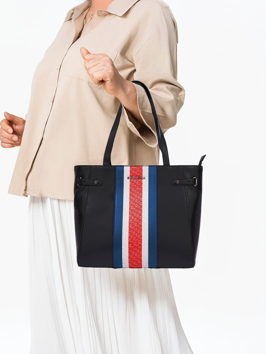 Sleek Black Tote Handbag - Timeless Elegance for Every Occasion