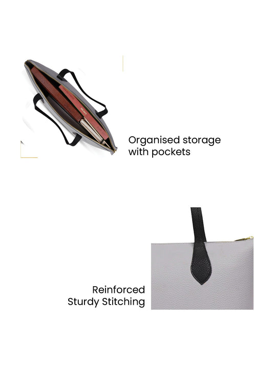 Sophisticated Grey Tote Handbag - Stylish Storage