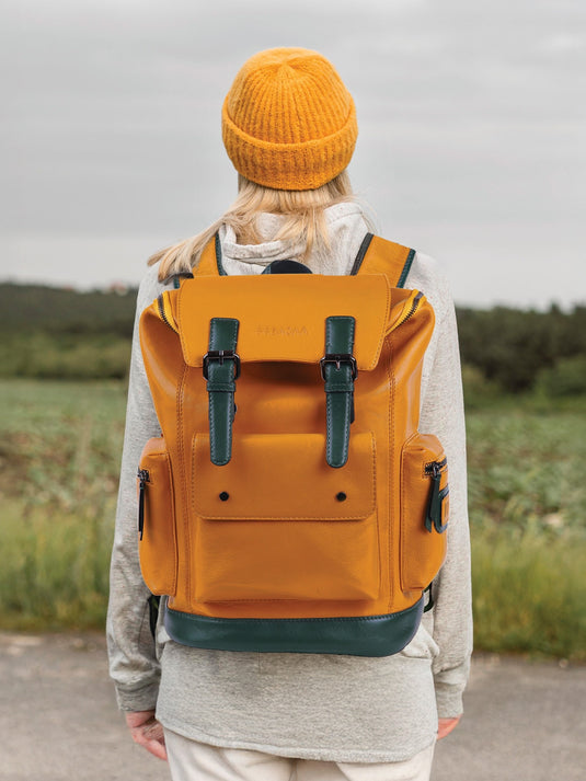 Chic Green & Yellow Backpack - Perfect for Everyday Use