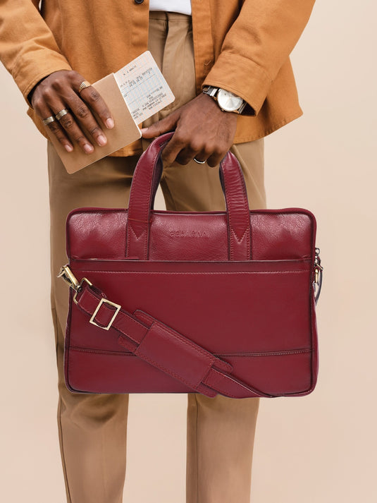 Bold Red Laptop Bag - Stylish & Functional for Professionals