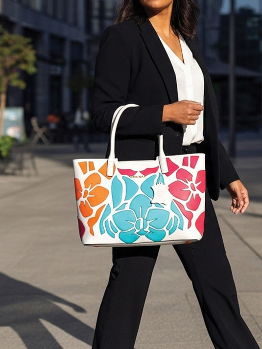 Colorful Red & Blue Orange Tote Handbag - Perfect for Any Adventure