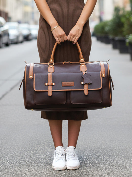 Premium Leather Duffle Bag for Men & Women