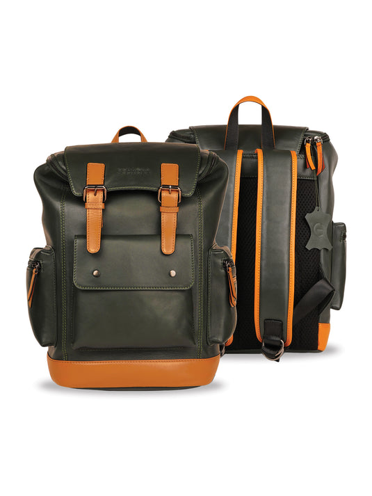 Stylish Leather Unisex Backpack - Spacious for Travel & College