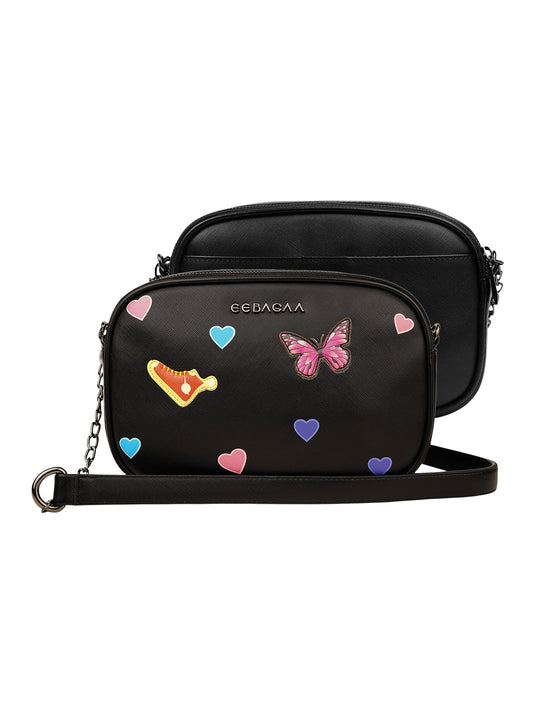 Stylish Black Hobo Sling Bag - Casual Chic