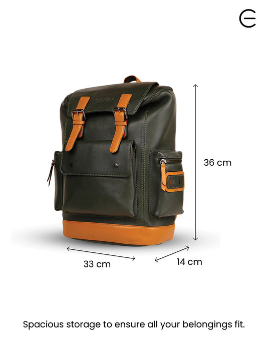 Stylish Leather Unisex Backpack - Spacious for Travel & College