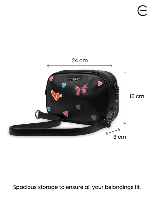 Stylish Black Hobo Sling Bag - Casual Chic