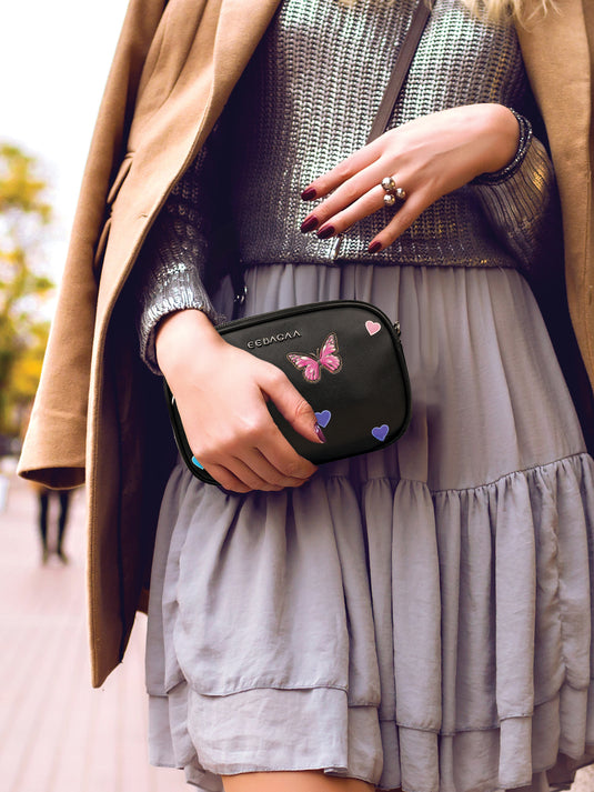 Stylish Black Hobo Sling Bag - Casual Chic