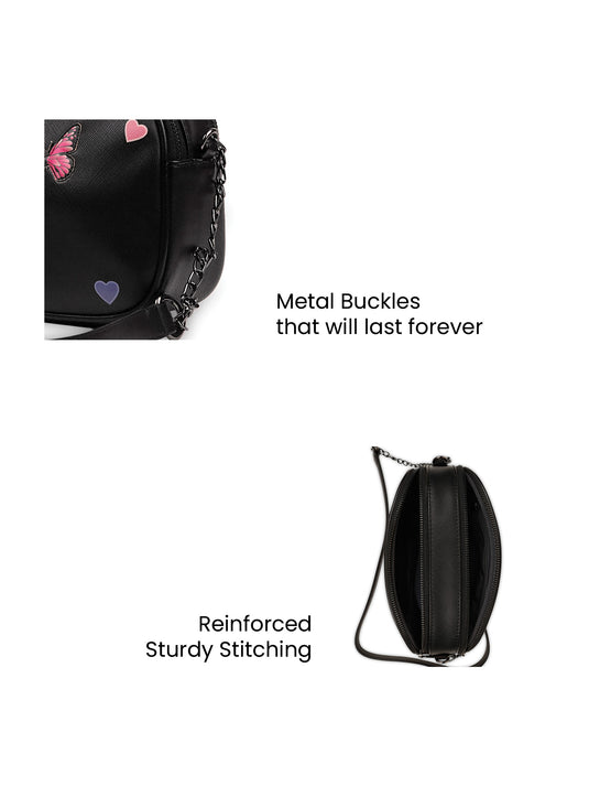 Stylish Black Hobo Sling Bag - Casual Chic