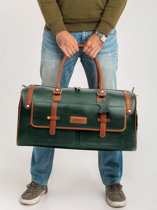 Sporty Green Duffle Bag - Perfect for Travel & Gym