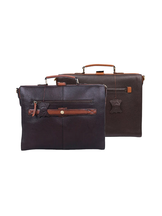 Elegant Dark Brown Laptop Bag - Sophisticated & Durable