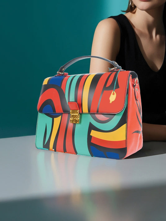 Vibrant Orange/Blue/Yellow Sling Bag - Bold & Functional