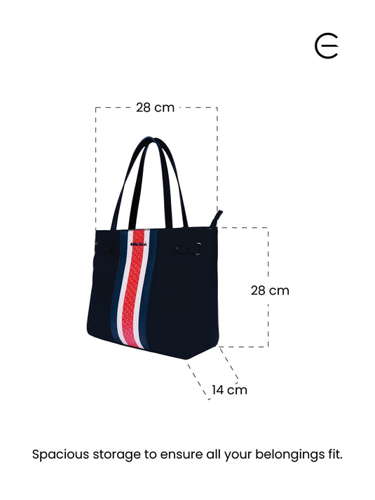 Stylish Navy Blue Tote Handbag - Perfect Blend of Fashion and Function