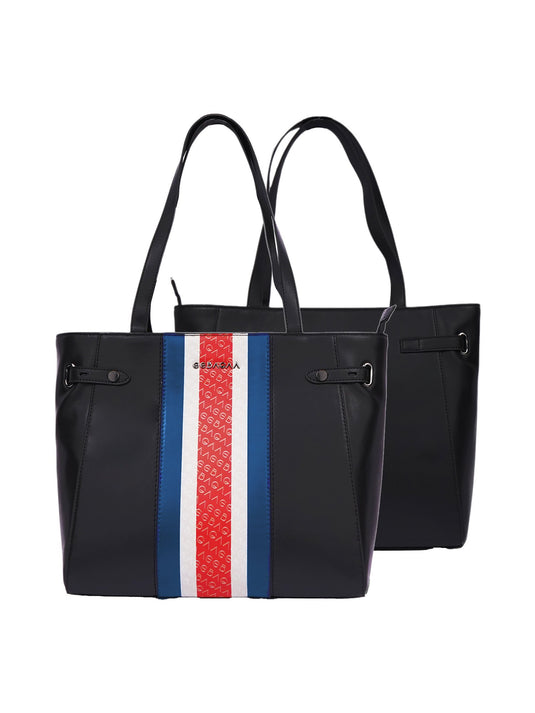 Sleek Black Tote Handbag - Timeless Elegance for Every Occasion