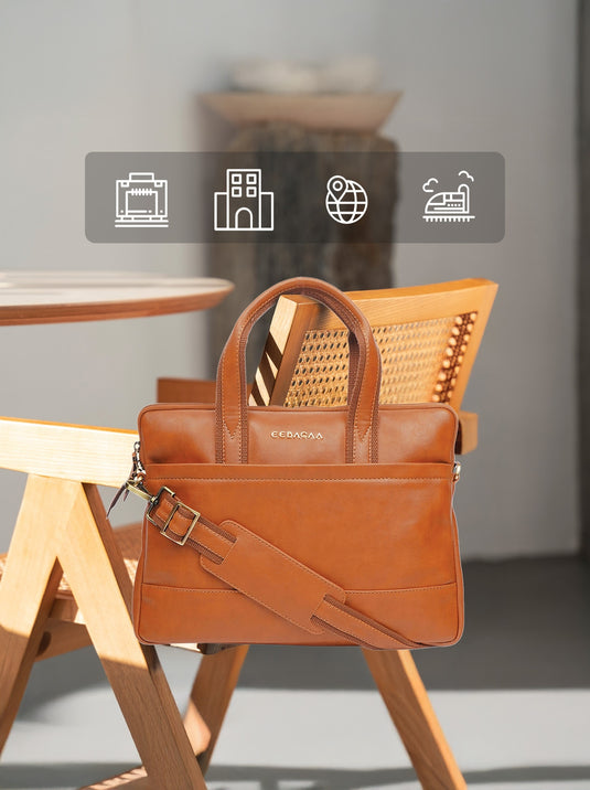 Classic Brown Laptop Bag - Timeless Elegance for Everyday Use