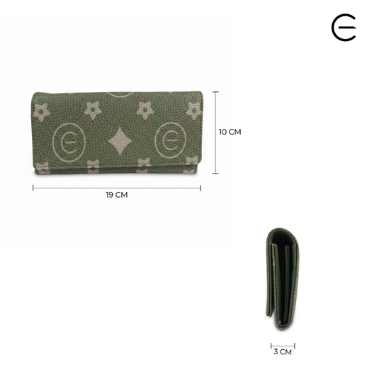 Button Closure Wallet | Green