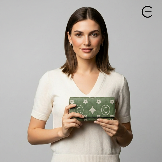 Button Closure Wallet | Green