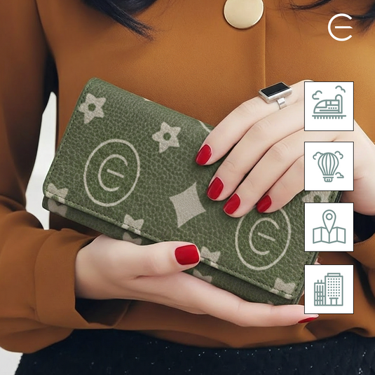 Button Closure Wallet | Green
