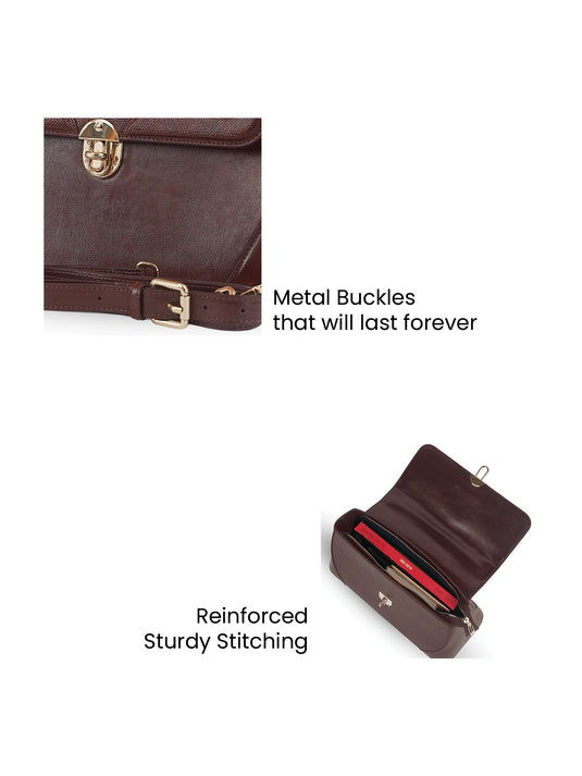 Luxurious Chocolate Brown Satchel Sling Bag - Fashion Meets Function