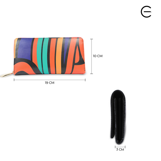 Multicolor PU Zipper Wallet