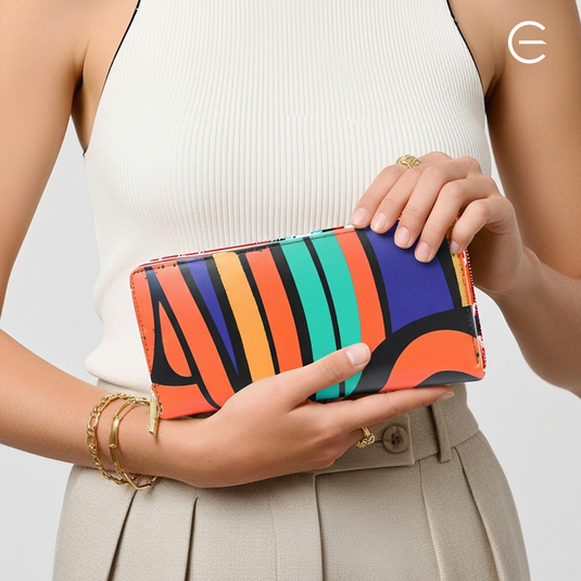 Multicolor PU Zipper Wallet