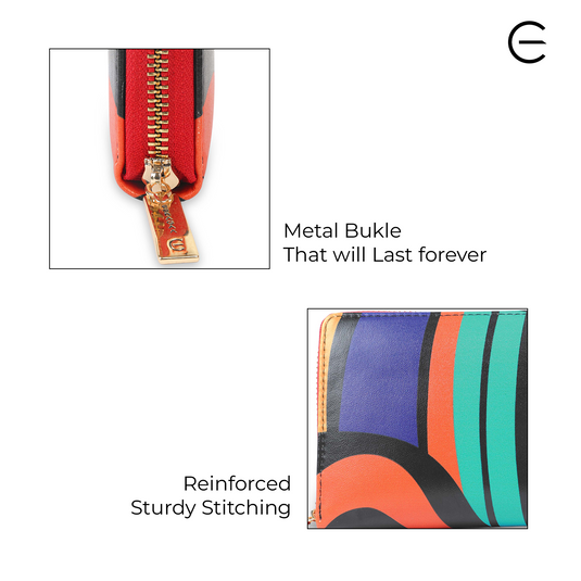 Multicolor PU Zipper Wallet