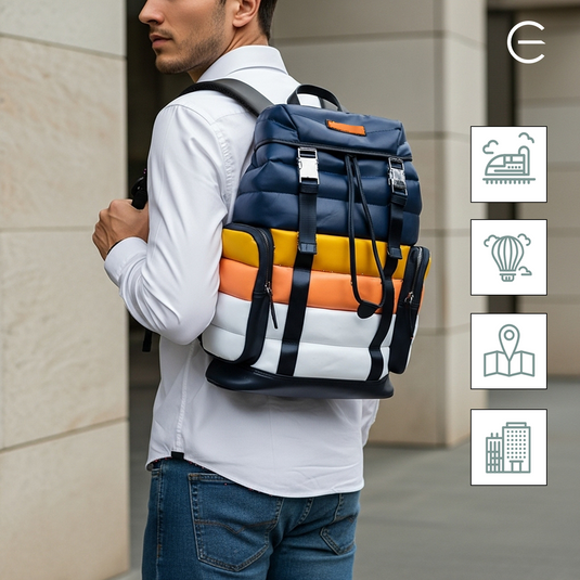 Multicolor PU Backpack with 23L Storage for Daily Use
