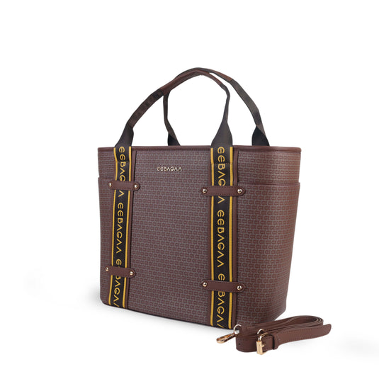 EEBAGAA LARGE BROWN TOTE BAG
