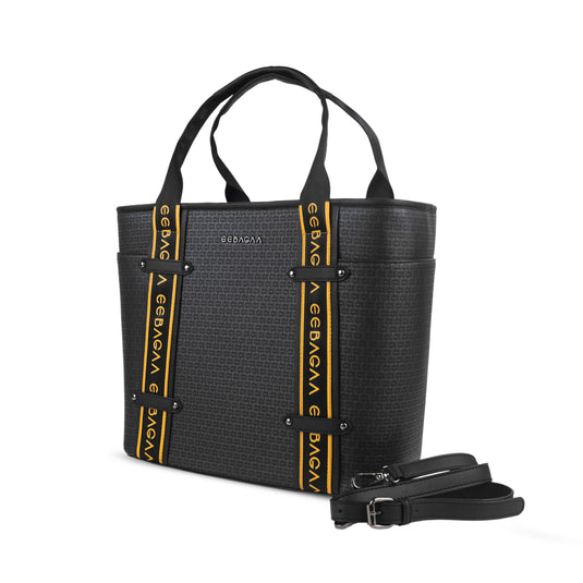 EEBAGAA Women’s Black Large Tote Handbag – Modern, Spacious & Versatile