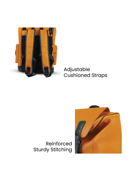 Chic Green & Yellow Backpack - Perfect for Everyday Use